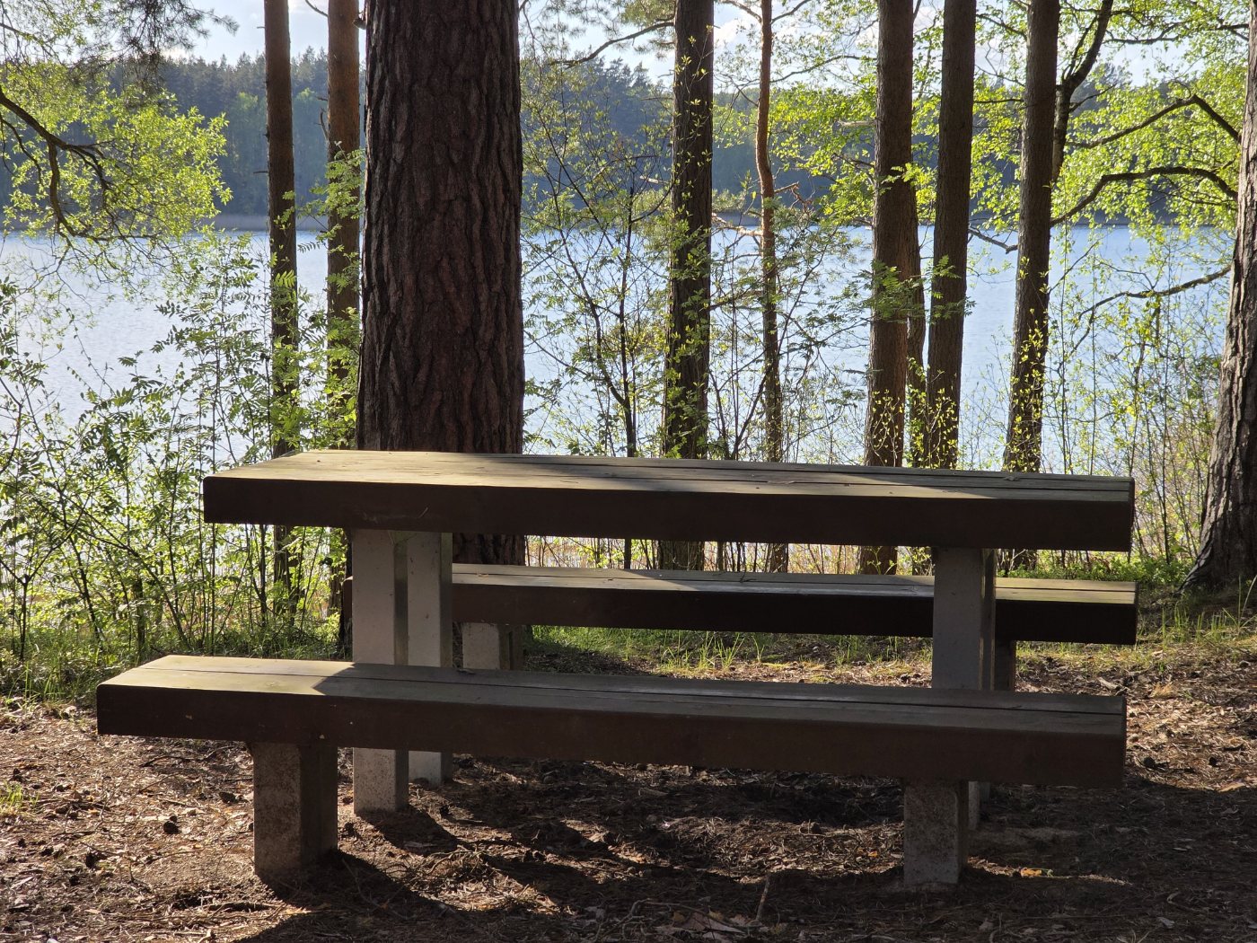 A table by the lake
